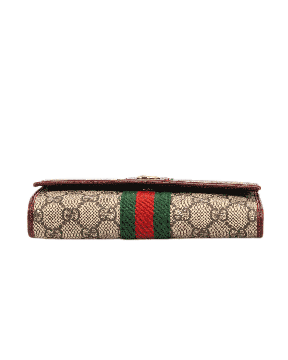 31 GUCCI OPHIDIA CONTINENTAL WALLET LONG BROWN RED GREEN GG MONOGRAM CANVAS GHW 838485 496334 0103