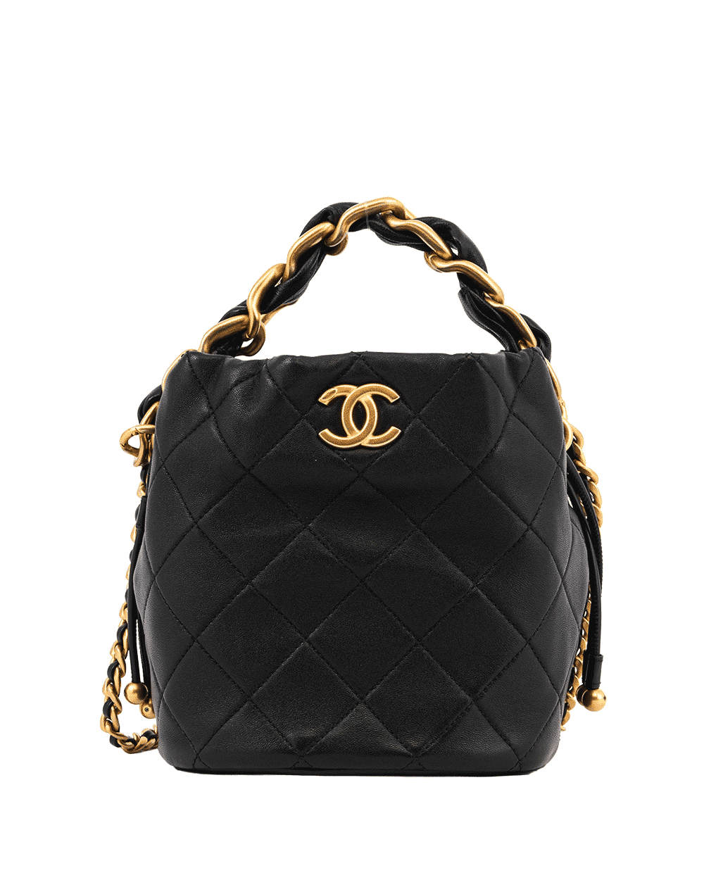 33 CHANEL DRAWSTRING BLACK LAMB GHW 31131128 0445