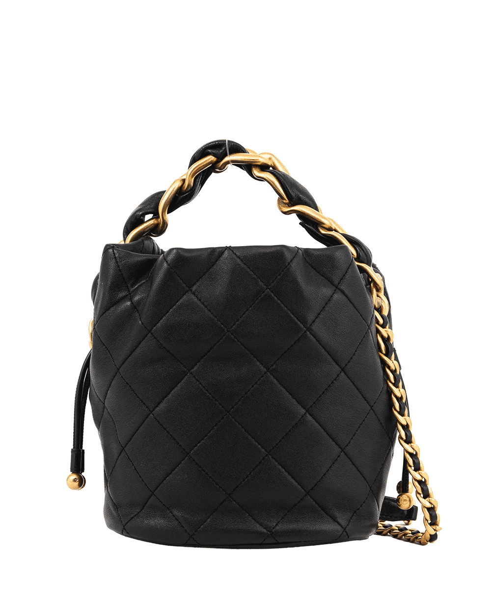 33 CHANEL DRAWSTRING BLACK LAMB GHW 31131128 0449