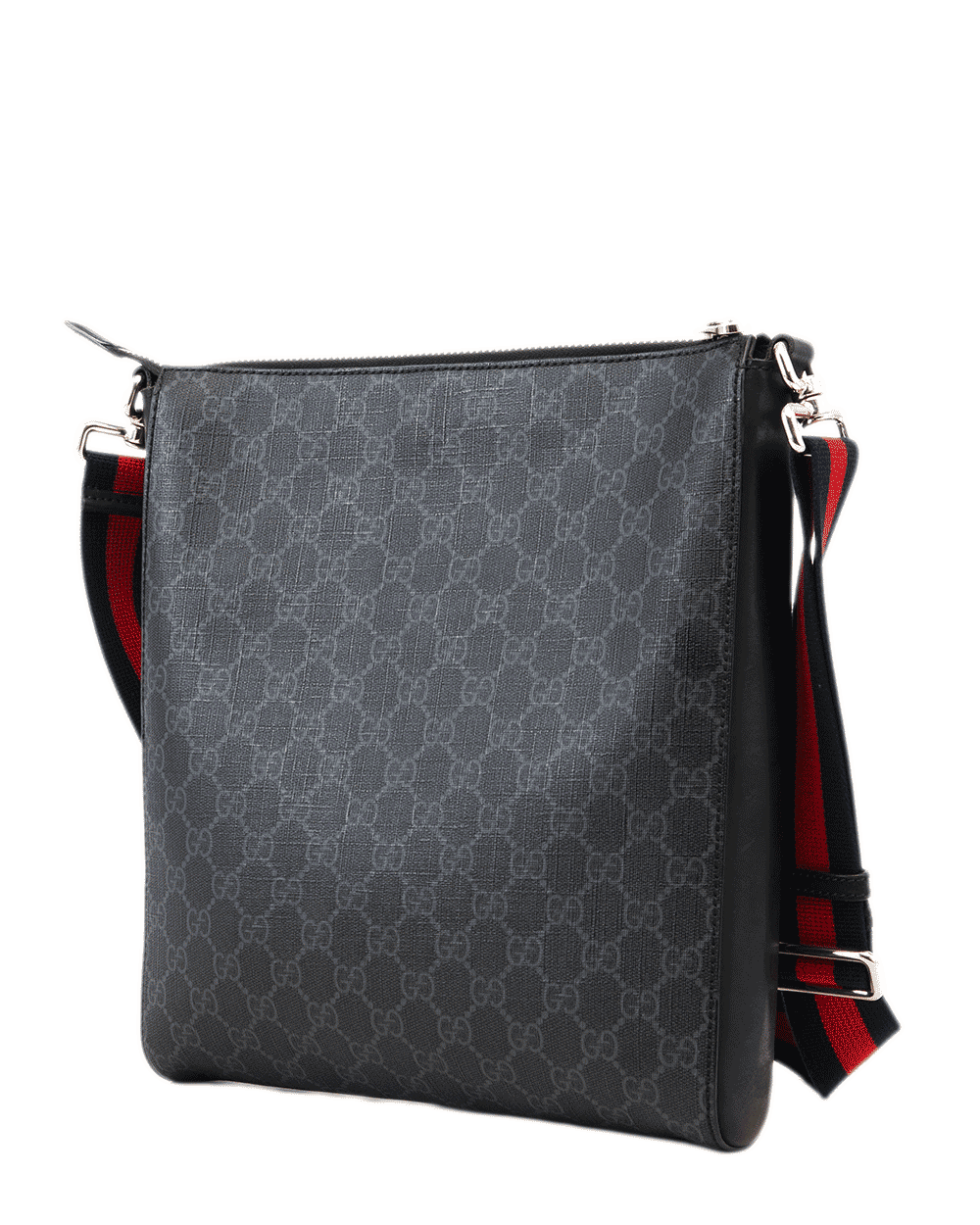 34 GUCCI NIGHT COURIER MESSENGER SMALL BLACK GG SUPREME MONOGRAM CANVAS SHW 474137 467891 1047