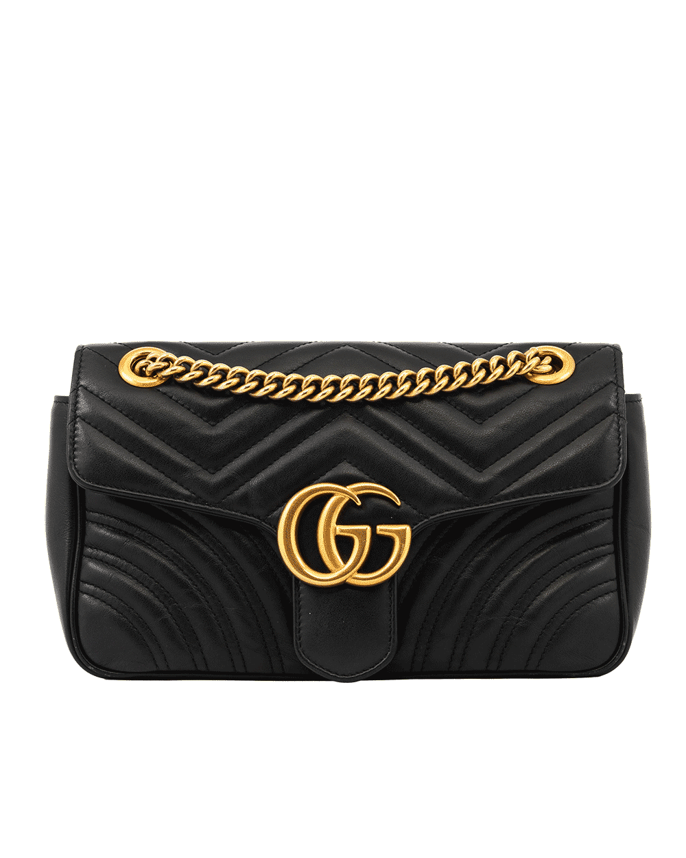 34GUCCI MARMONT 22 BLACK CALF GHW 443497 486628 0340