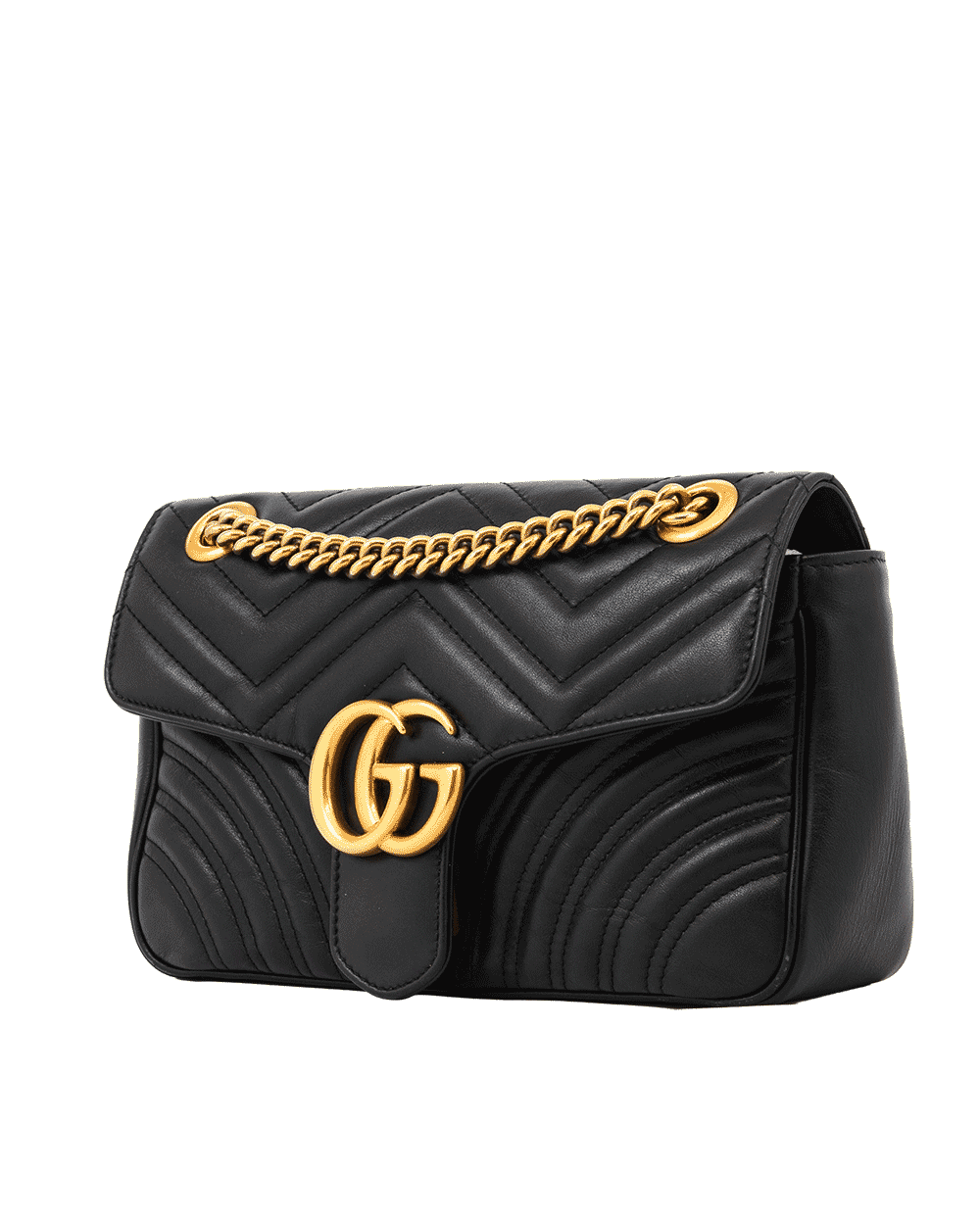 34GUCCI MARMONT 22 BLACK CALF GHW 443497 486628 0341
