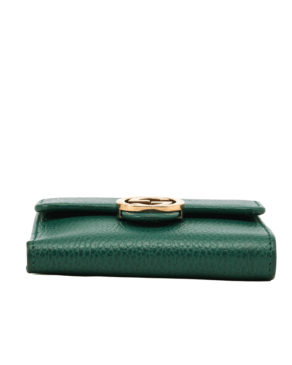 4 GUCCI INTERLOCKING WALLET SHORT GREEN CALF SHW 615525 2184 1008