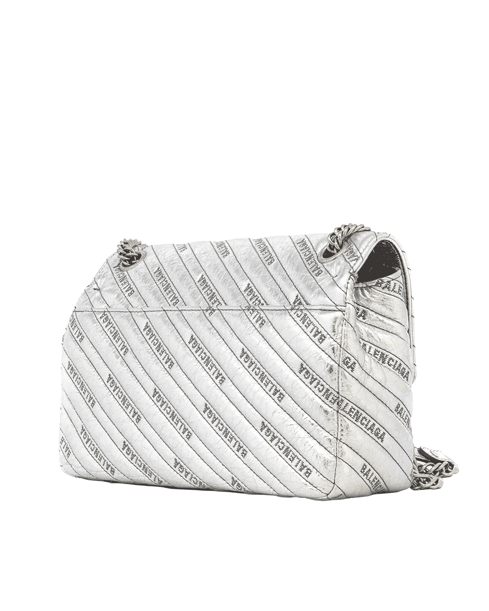 43 BALENCIAGA BB CHAIN BAG GRAY METALLIC SHW 550238 1414 X 535269 0578