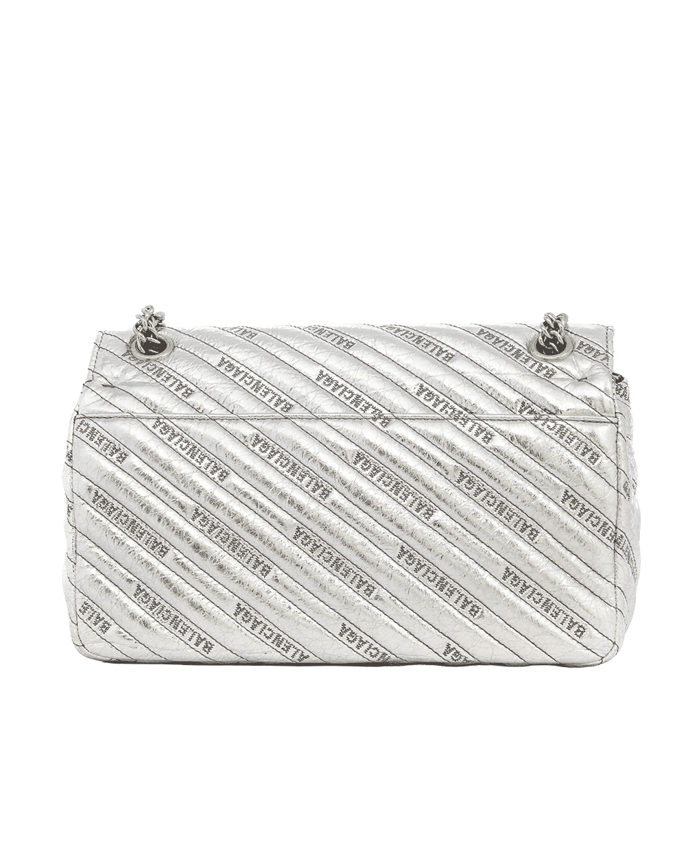 43 BALENCIAGA BB CHAIN BAG GRAY METALLIC SHW 550238 1414 X 535269 0579