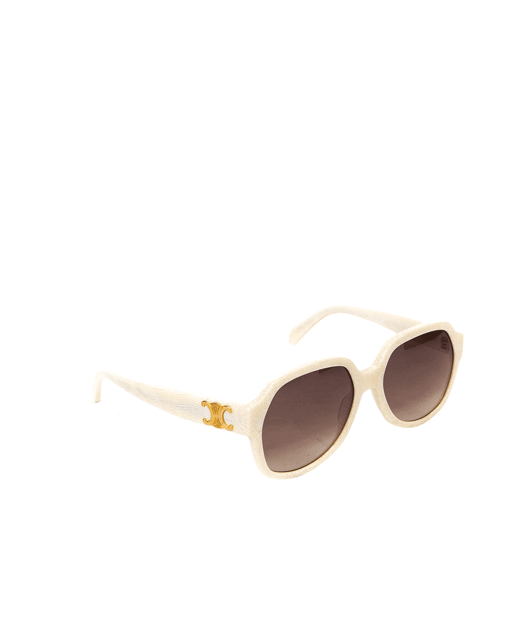 43 CELINE TRIOMPHE SUNGLASSES WHITE BROWN GHW CL401891 0234