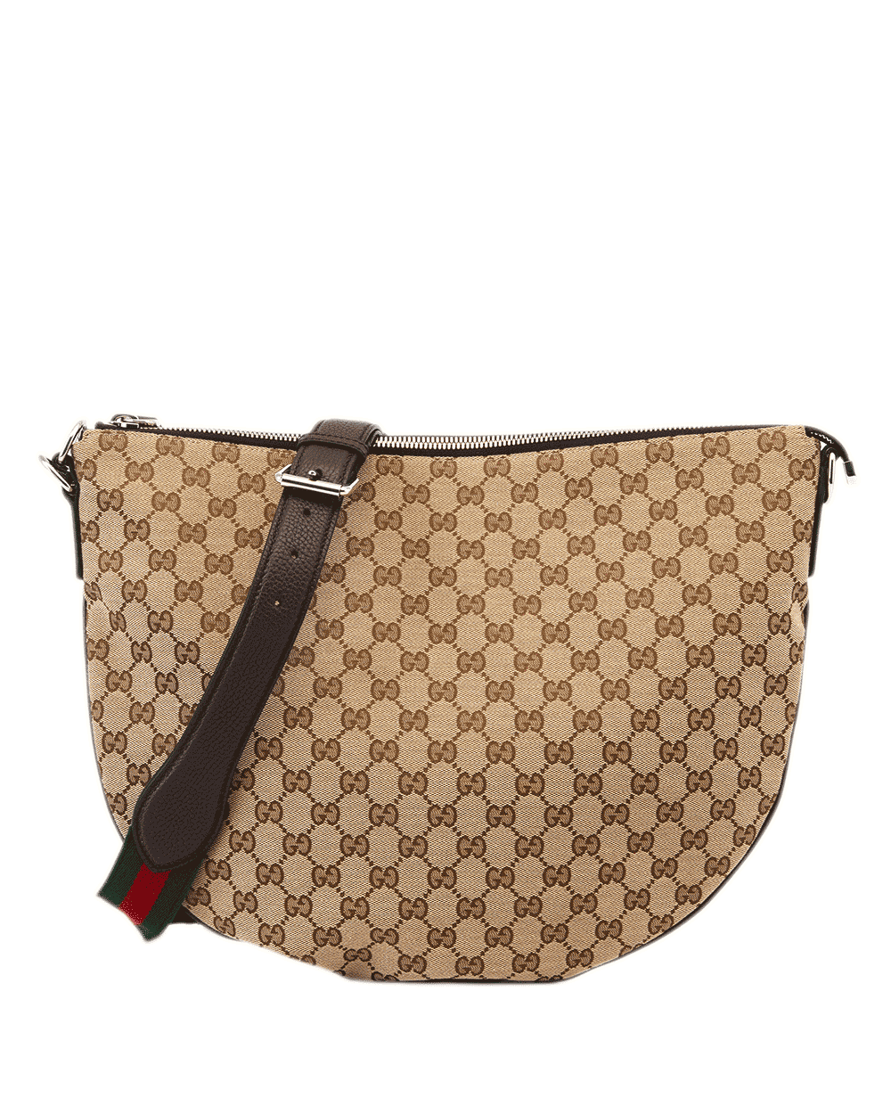 43 GUCCI B GG SHOULDER BAG MEDIUM BROWN GG CANVAS SHW 817420 525040 0461