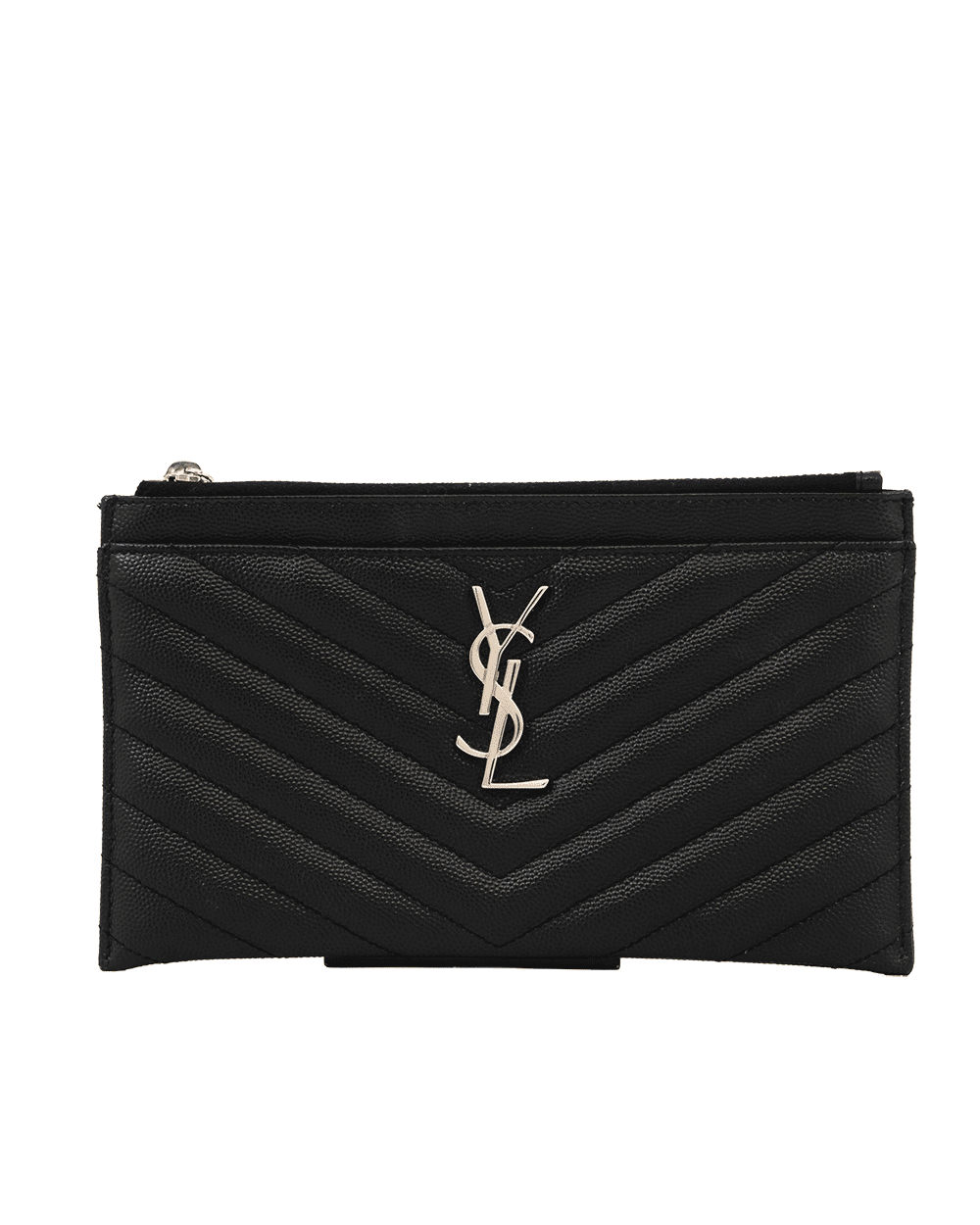 46 YSL CLUTCH BLACK CHEVRON SHW PLB 504922 1118 0591