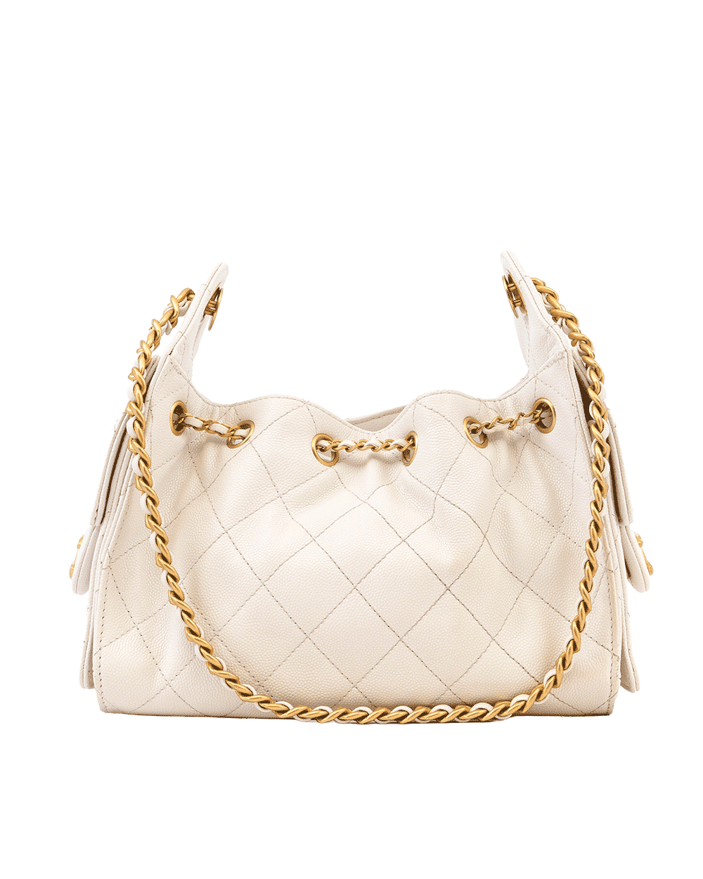 47 CHANEL 25 HANDBAG MINI WHITE CAVIAR GHW X6T9PE38 0133