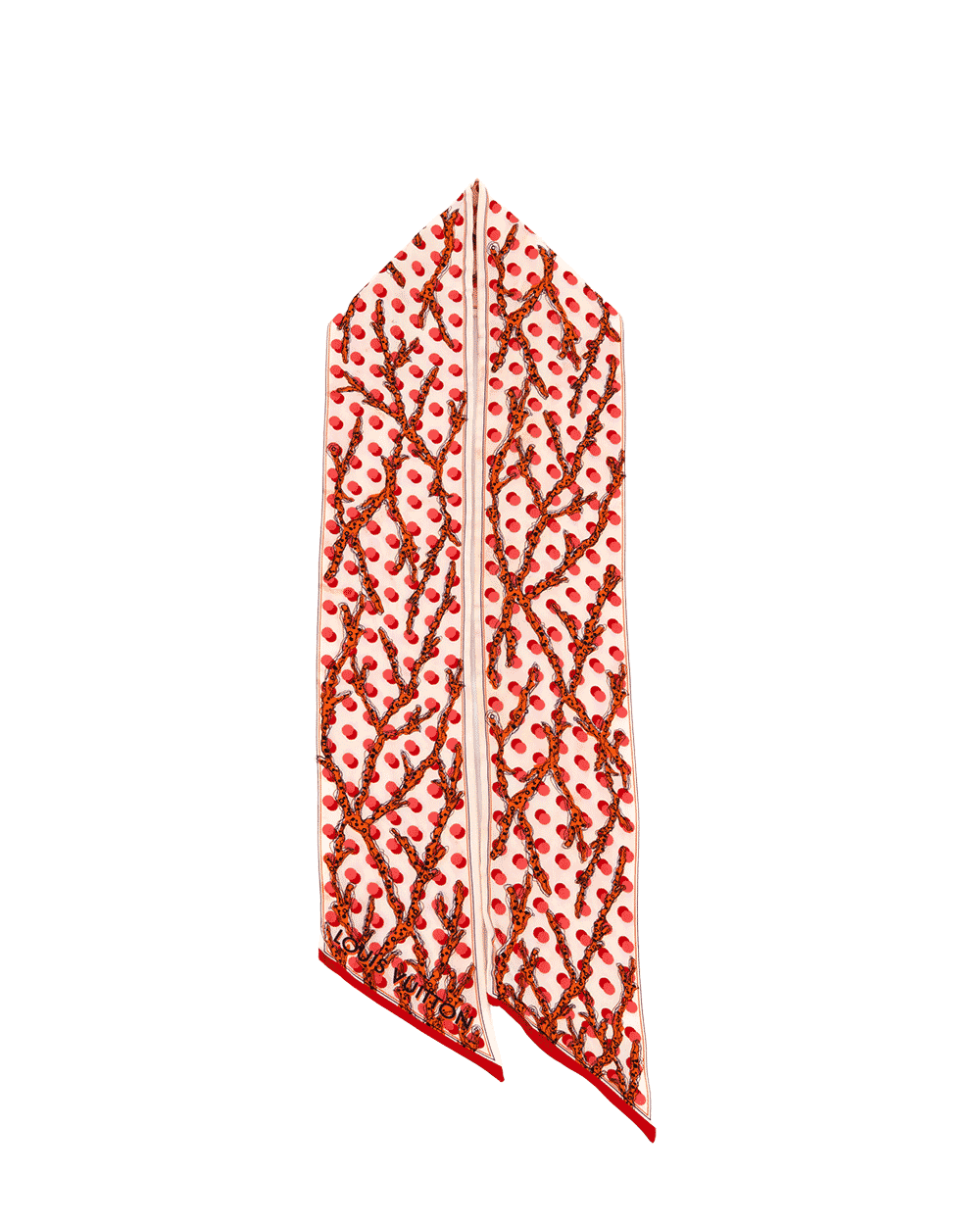 47 LV RAMAGER CORAL DOT BANDEAU SCARF WHITE RED 0005