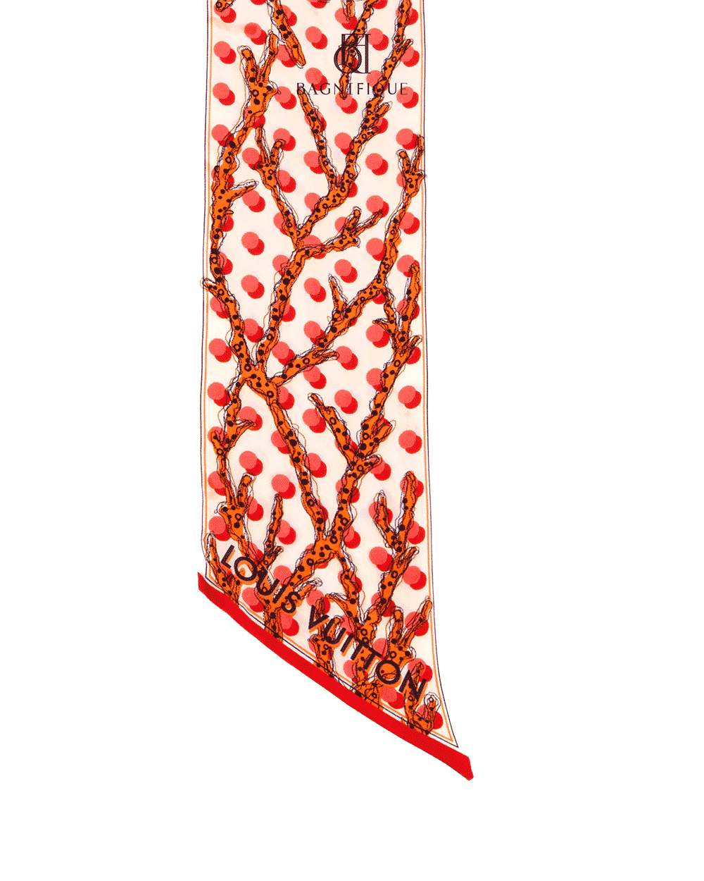 47 LV RAMAGER CORAL DOT BANDEAU SCARF WHITE RED 0008
