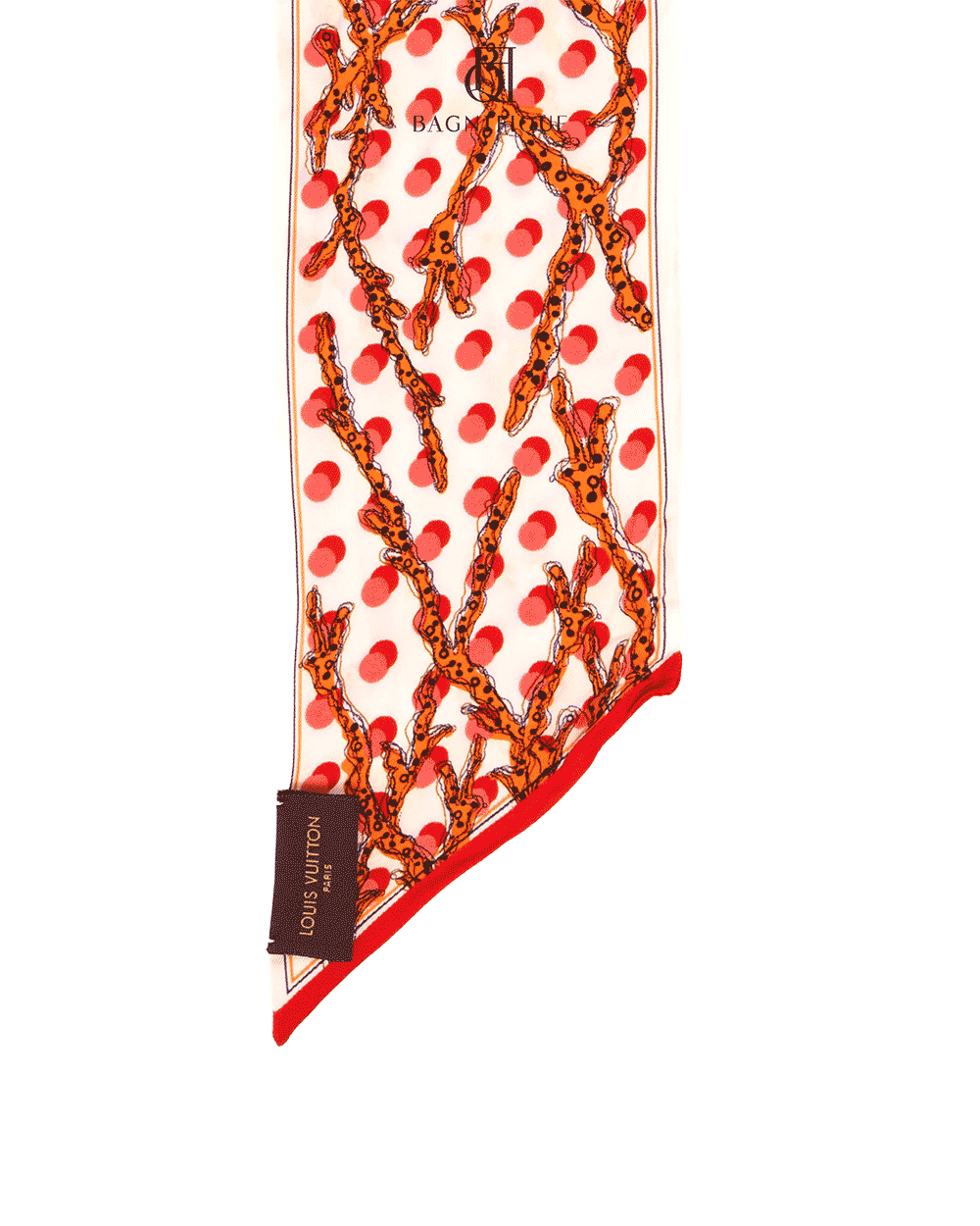 47 LV RAMAGER CORAL DOT BANDEAU SCARF WHITE RED 0010