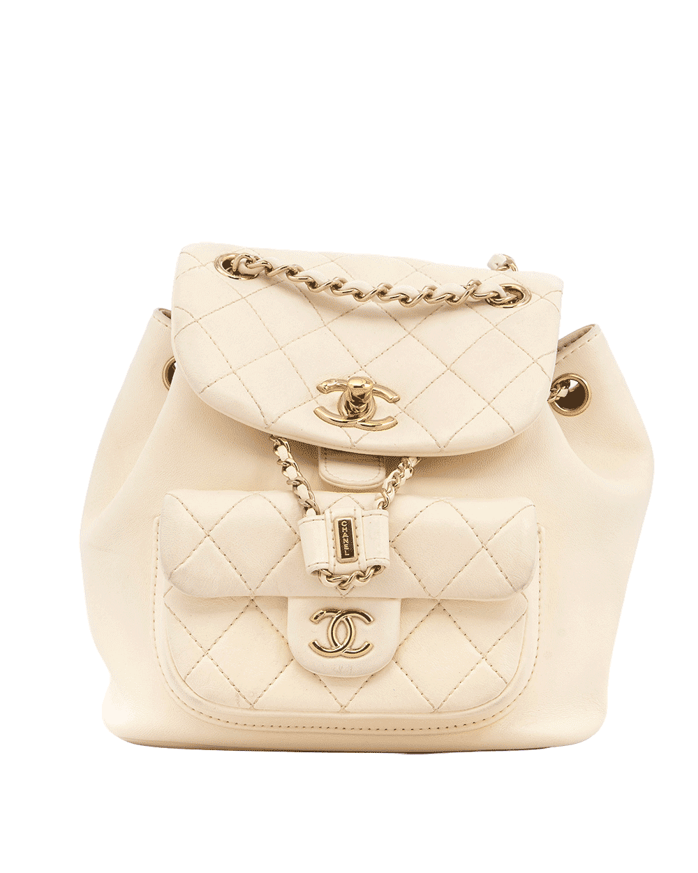49 CHANEL DUMA BACKPACK SMALL WHITE CALF GHW U379X3P8 0147