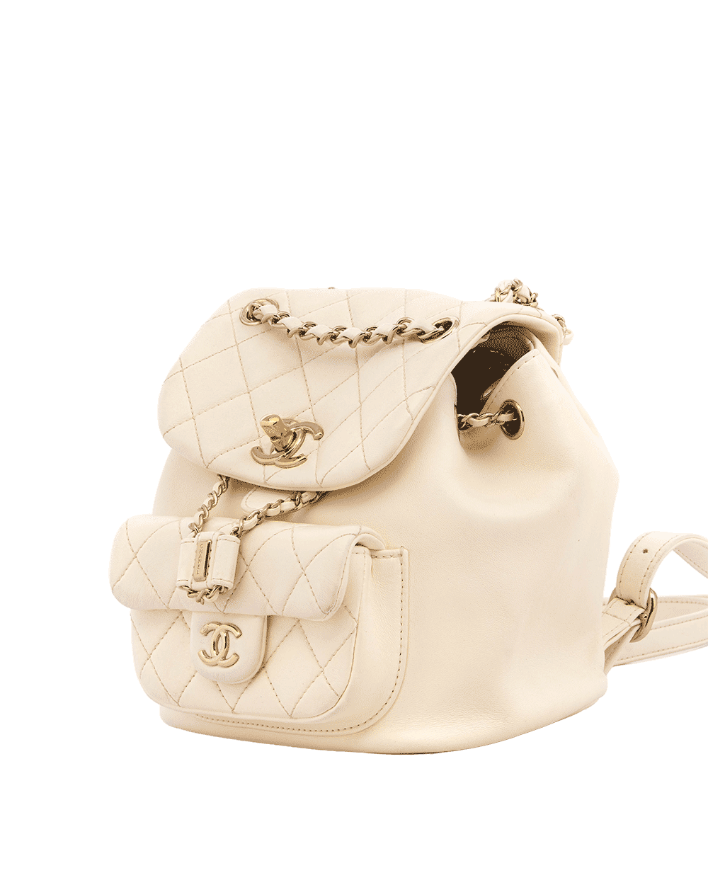 49 CHANEL DUMA BACKPACK SMALL WHITE CALF GHW U379X3P8 0148
