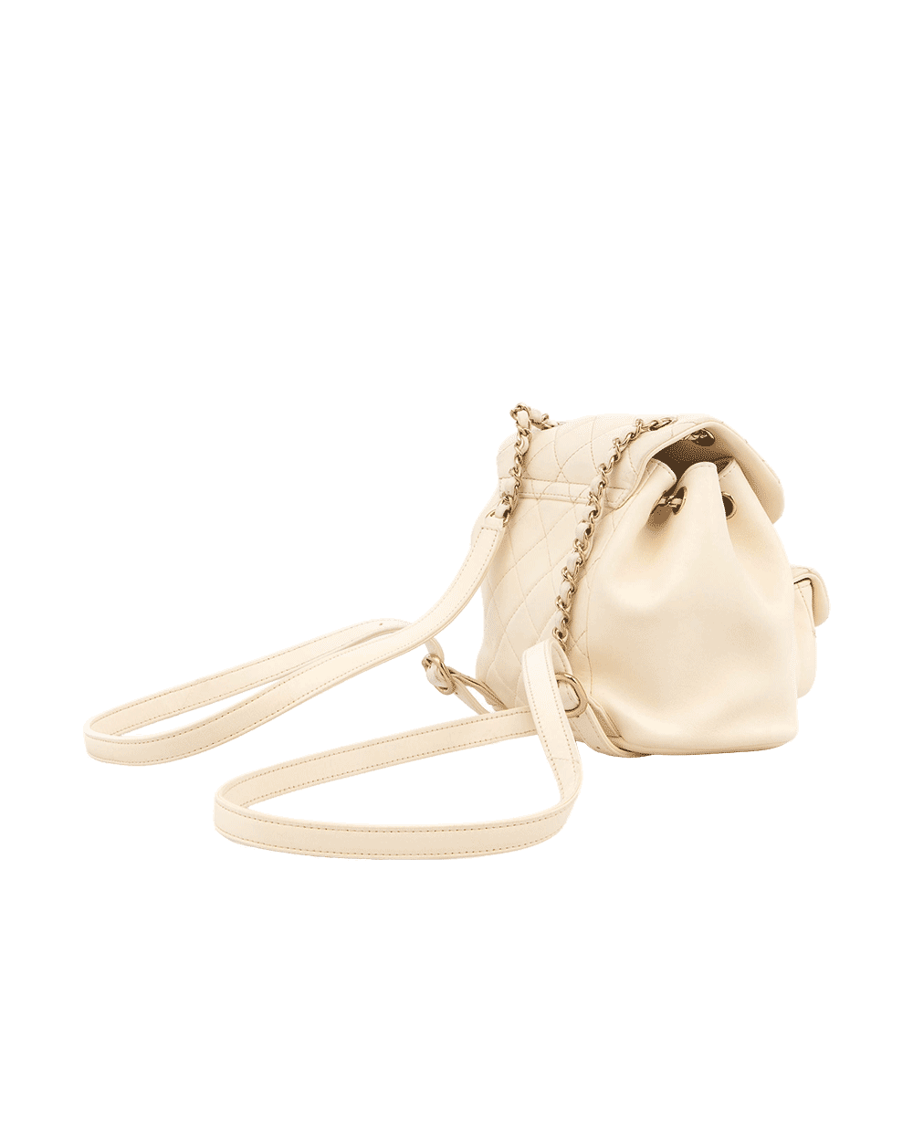49 CHANEL DUMA BACKPACK SMALL WHITE CALF GHW U379X3P8 0150