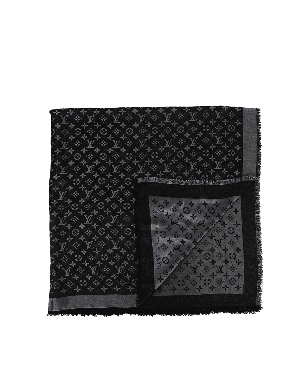 50 LV MONOGRAM CLASSIC SCARF BLACK 0016