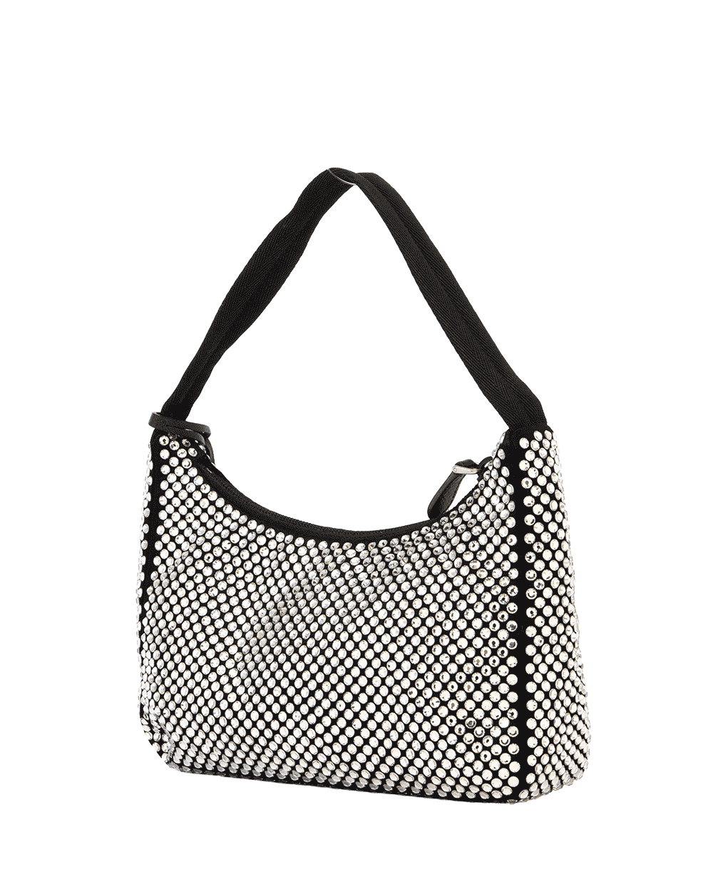 50 PRADA RE EDITION 2000 BLACK CRYSTAL SATIN SHW MICROCHIP 0101