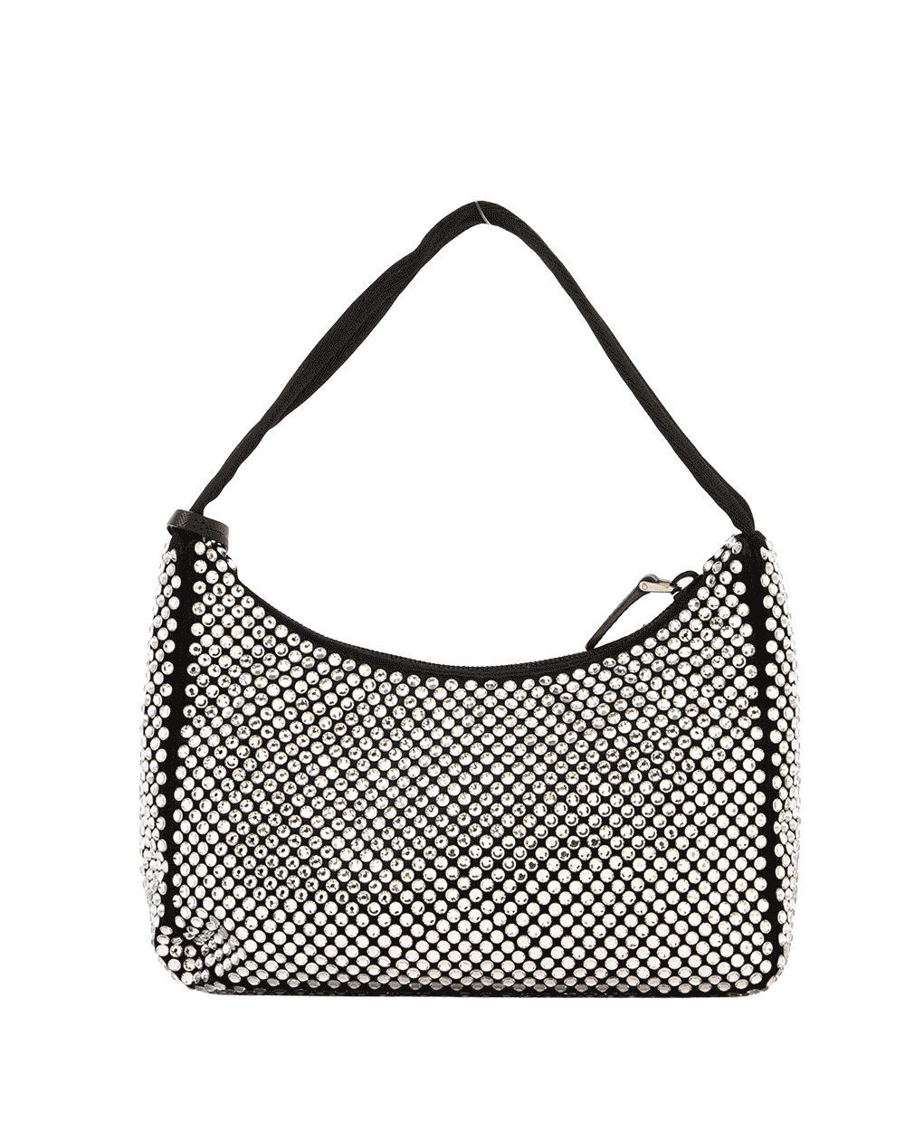 50 PRADA RE EDITION 2000 BLACK CRYSTAL SATIN SHW MICROCHIP 0102