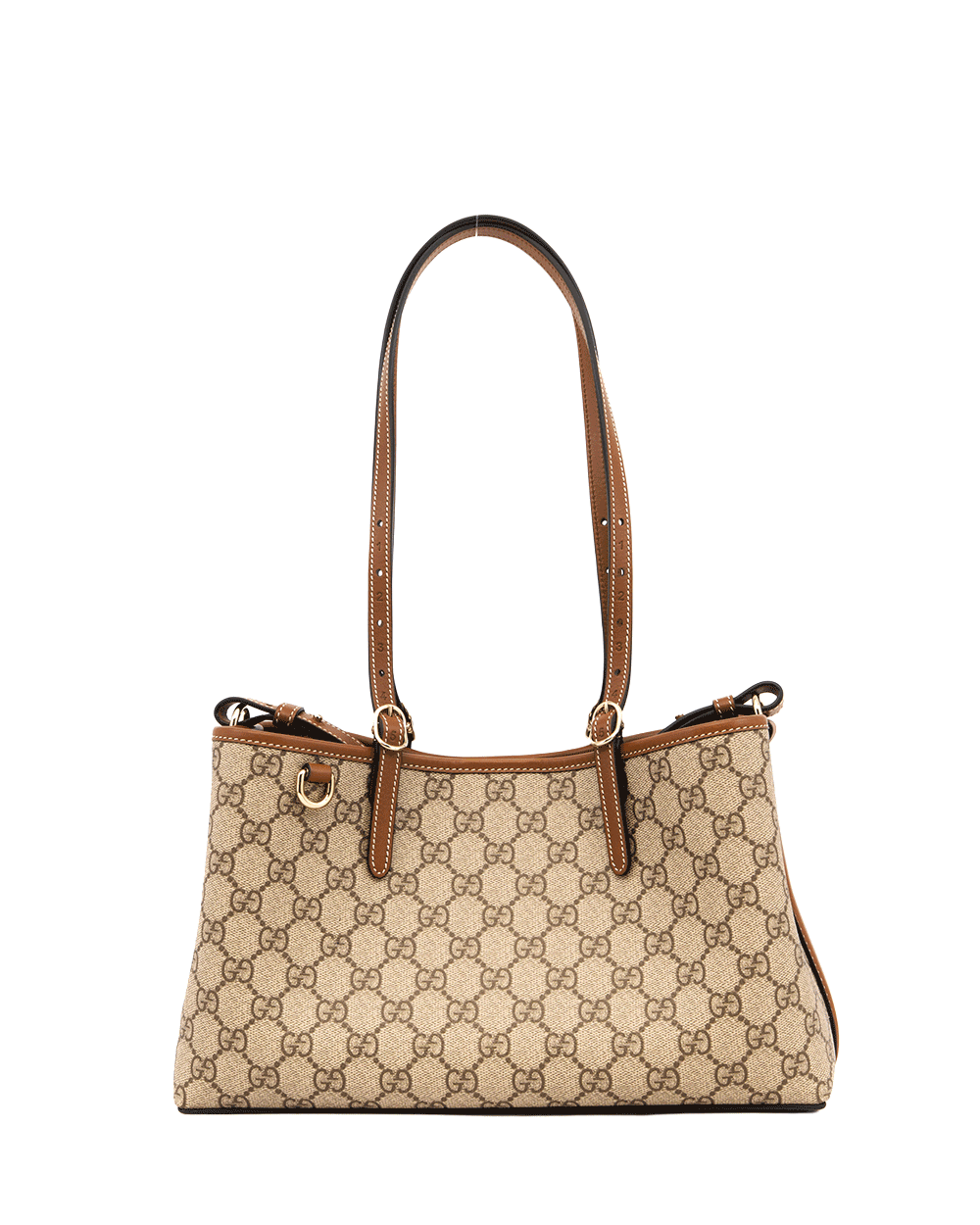 51 GUCCI EMBLEM BUCKET SMALL BROWN GG MONOGRAM CANVAS GHW 815214 493075 0570