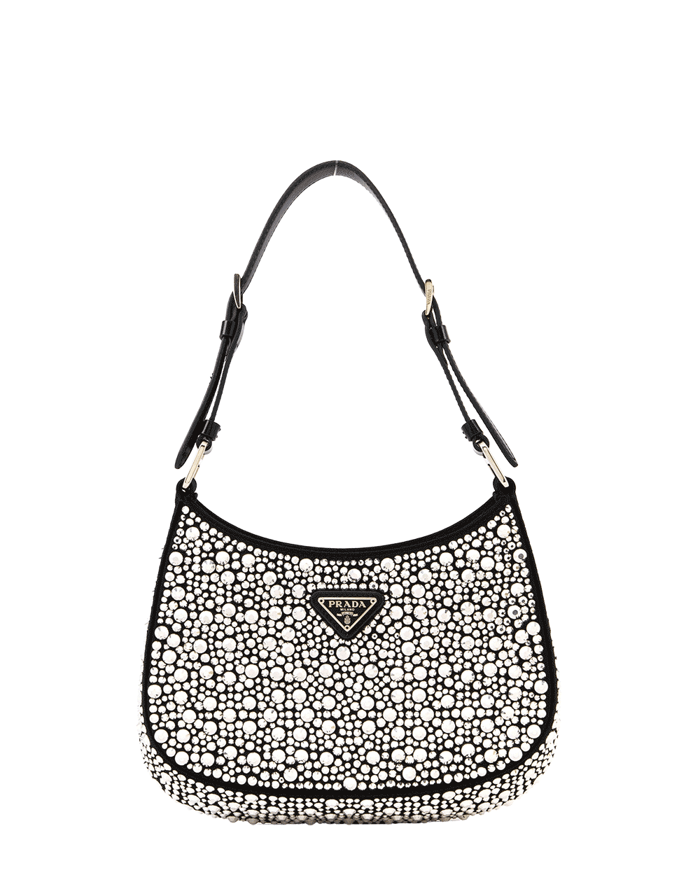 52 PRADA CLEO BRUSHED BLACK CRYSTAL SATIN SHW MICROCHIP 0115