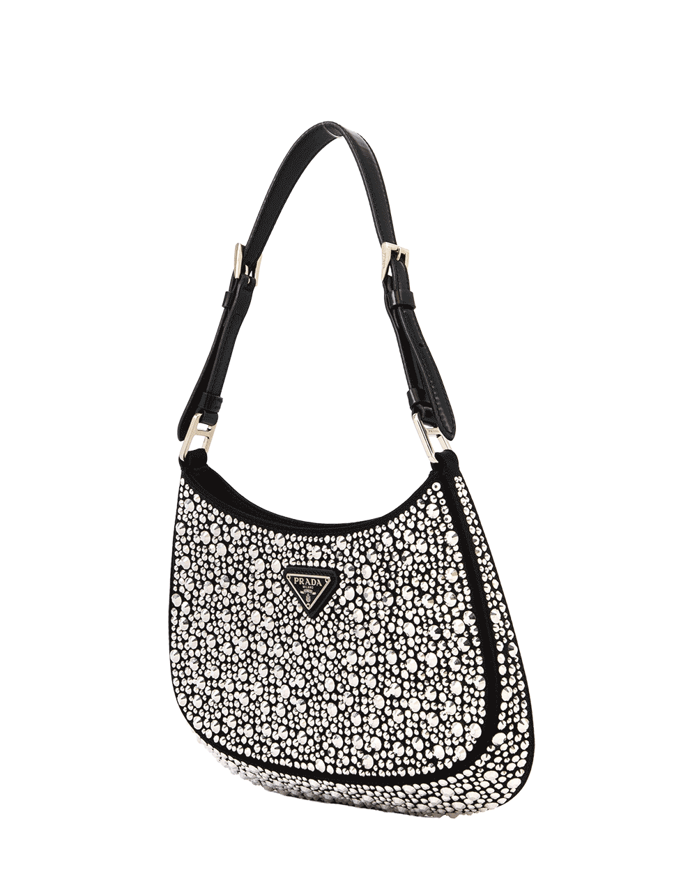 52 PRADA CLEO BRUSHED BLACK CRYSTAL SATIN SHW MICROCHIP 0116