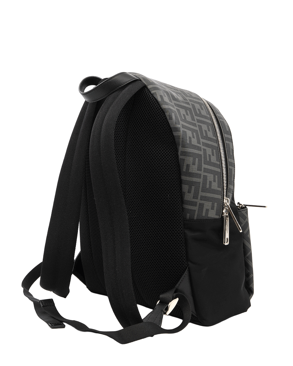 54 FENDI DIAGONAL BACKPACK MEDIUM BLACK NYLON SHW 7VZ042 A9XT 238 05010 0415
