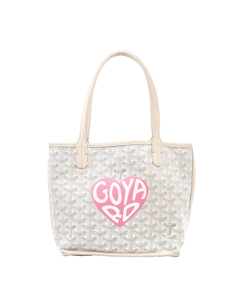55 GOYARD ANJOU MINI WHITE HEART PINK CANVAS SHW SOA 120240 0308