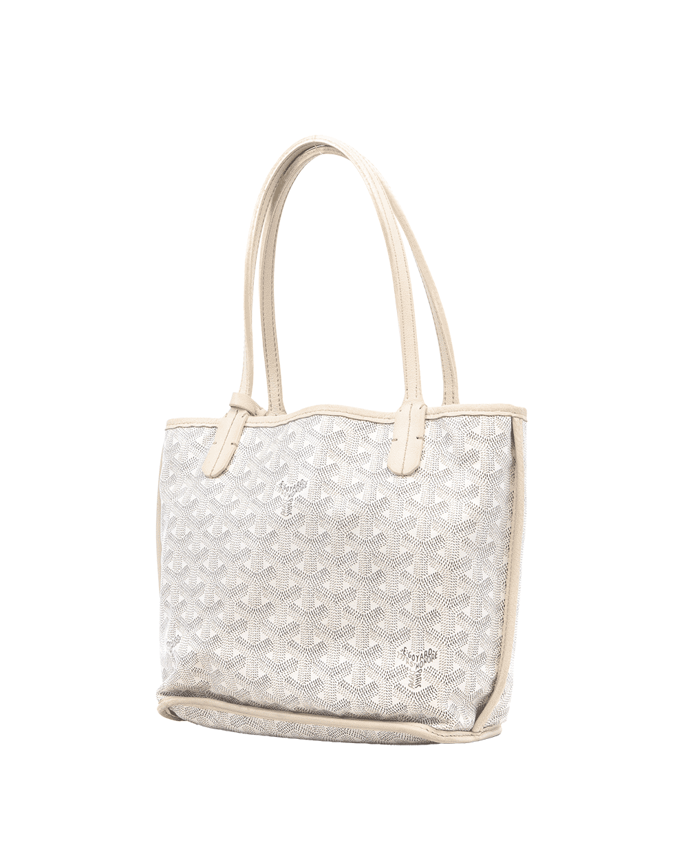 55 GOYARD ANJOU MINI WHITE HEART PINK CANVAS SHW SOA 120240 0310