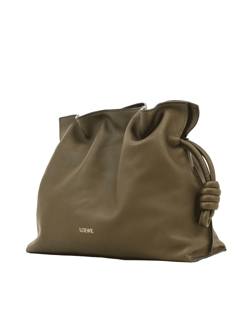 55 LOEWE FLAMENCO LARGE KHAKI CALF GHW 052402 0388