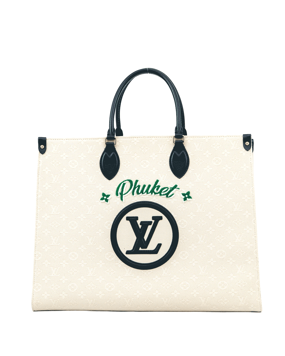 55 LV ON THE GO MM WHITE MONOGRAM CANVAS GHW MICROCHIP 1023