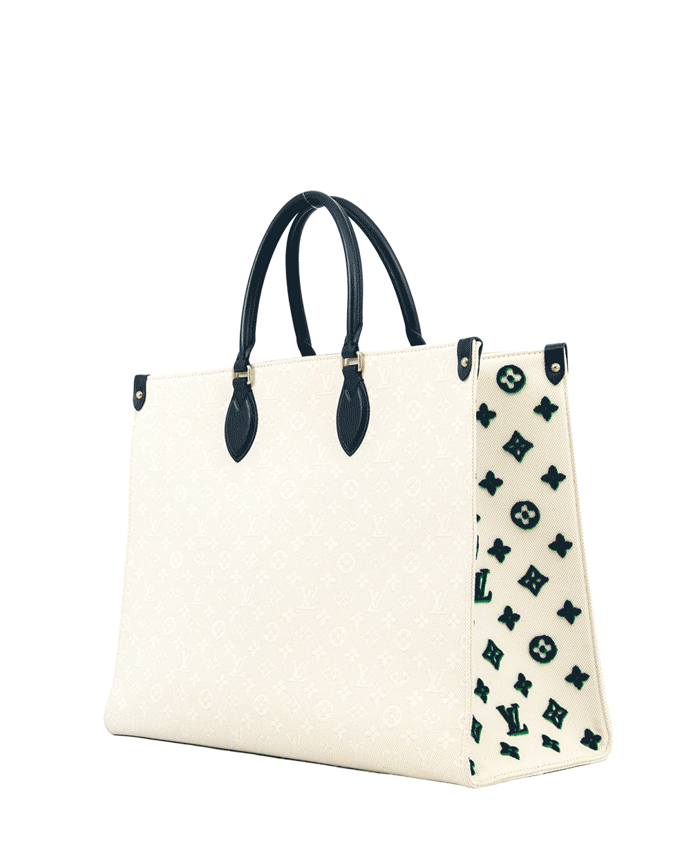 55 LV ON THE GO MM WHITE MONOGRAM CANVAS GHW MICROCHIP 1025