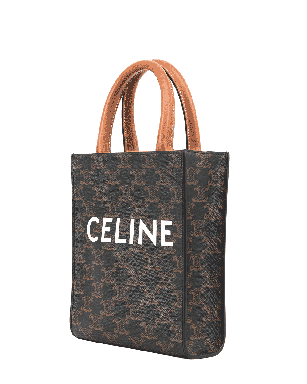 57 CELINE CABAS MINI BROWN TAN CANVAS GHW S GA 0253 S AT5212 0399