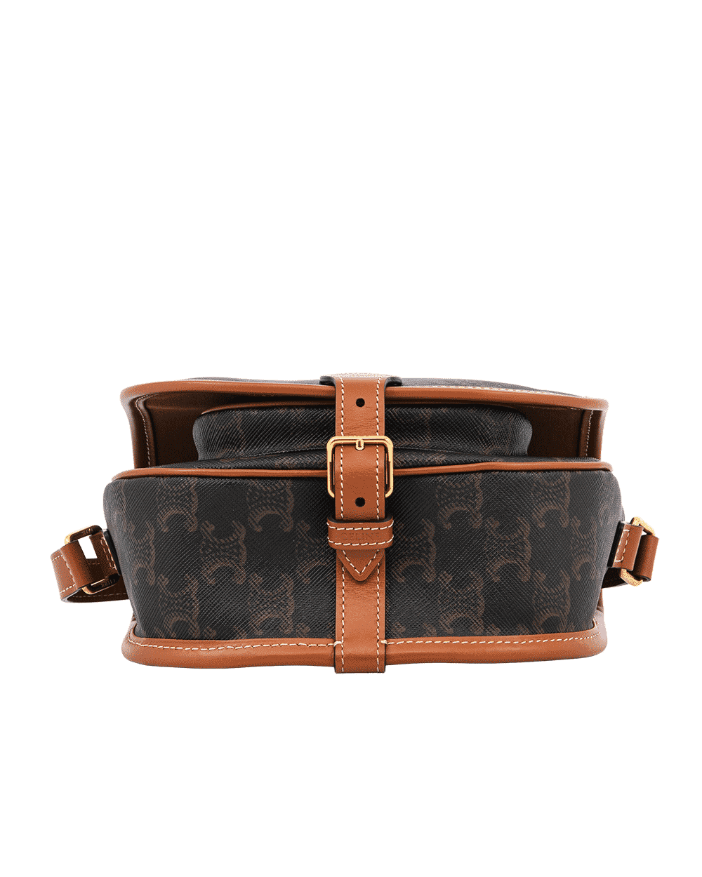 58 CELINE FOLCO BROWN TAN CANVAS GHW 0365