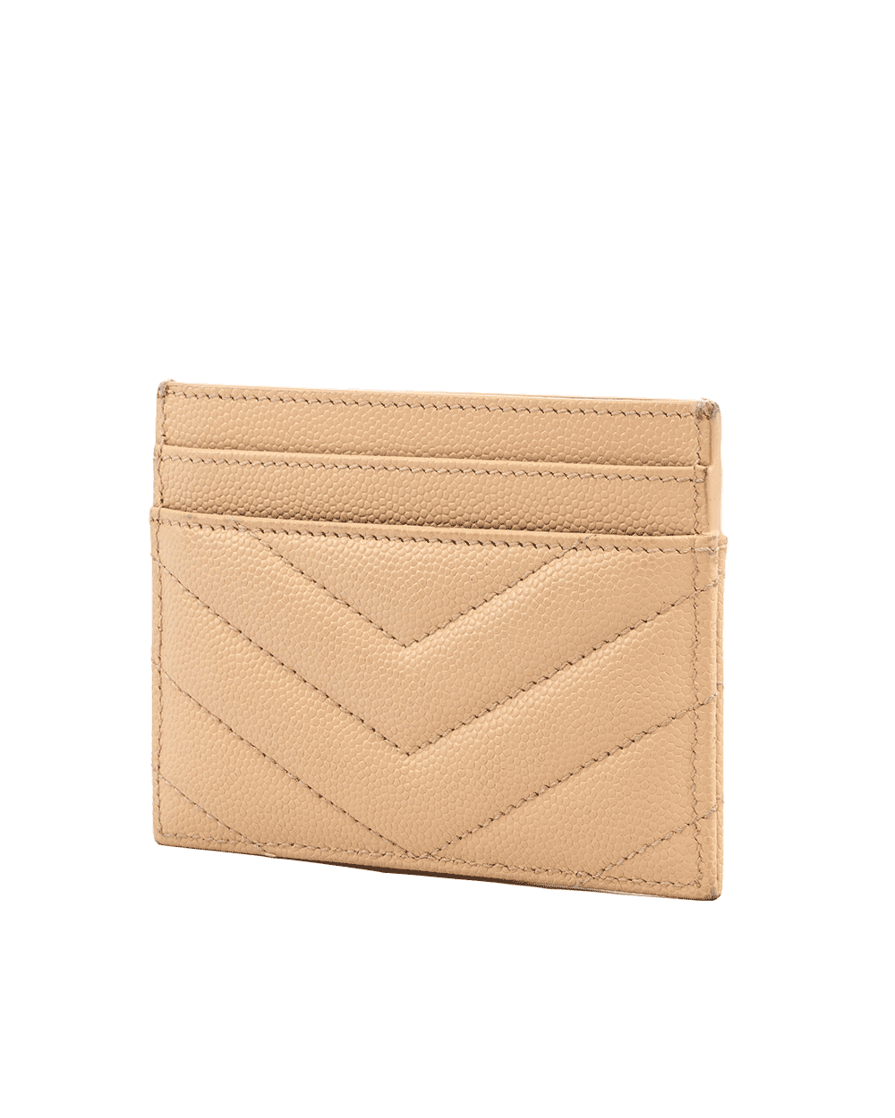 6 YSL CARD SLOT SHORT BEIGE CHEVRON GHW 2ME 423291 1120 0290