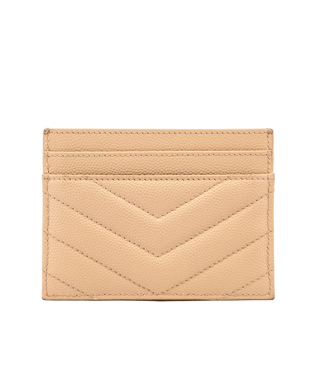 6 YSL CARD SLOT SHORT BEIGE CHEVRON GHW 2ME 423291 1120 0291