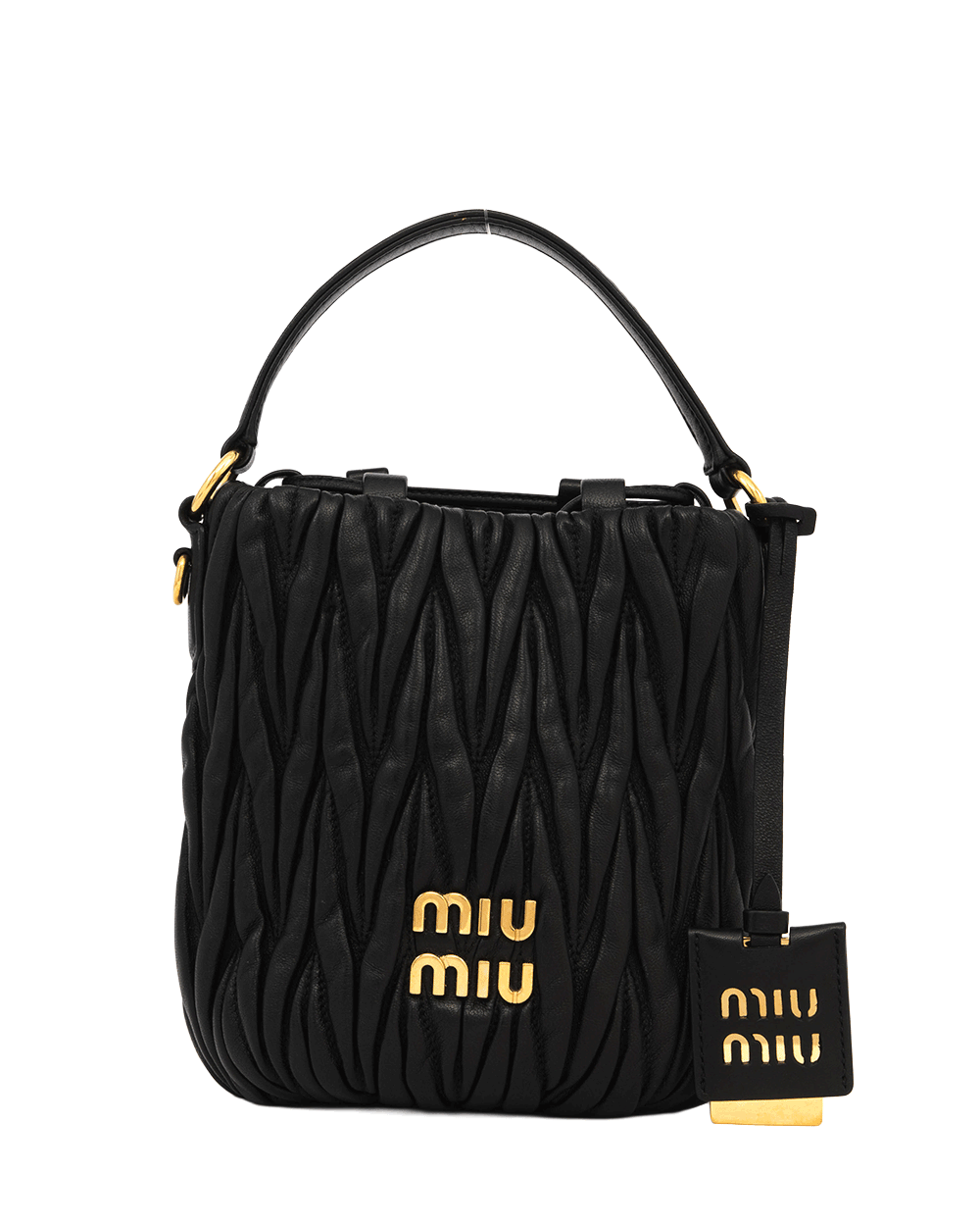 61 MIU MIU BUCKET BAG MINI BLACK CALF GHW 0941