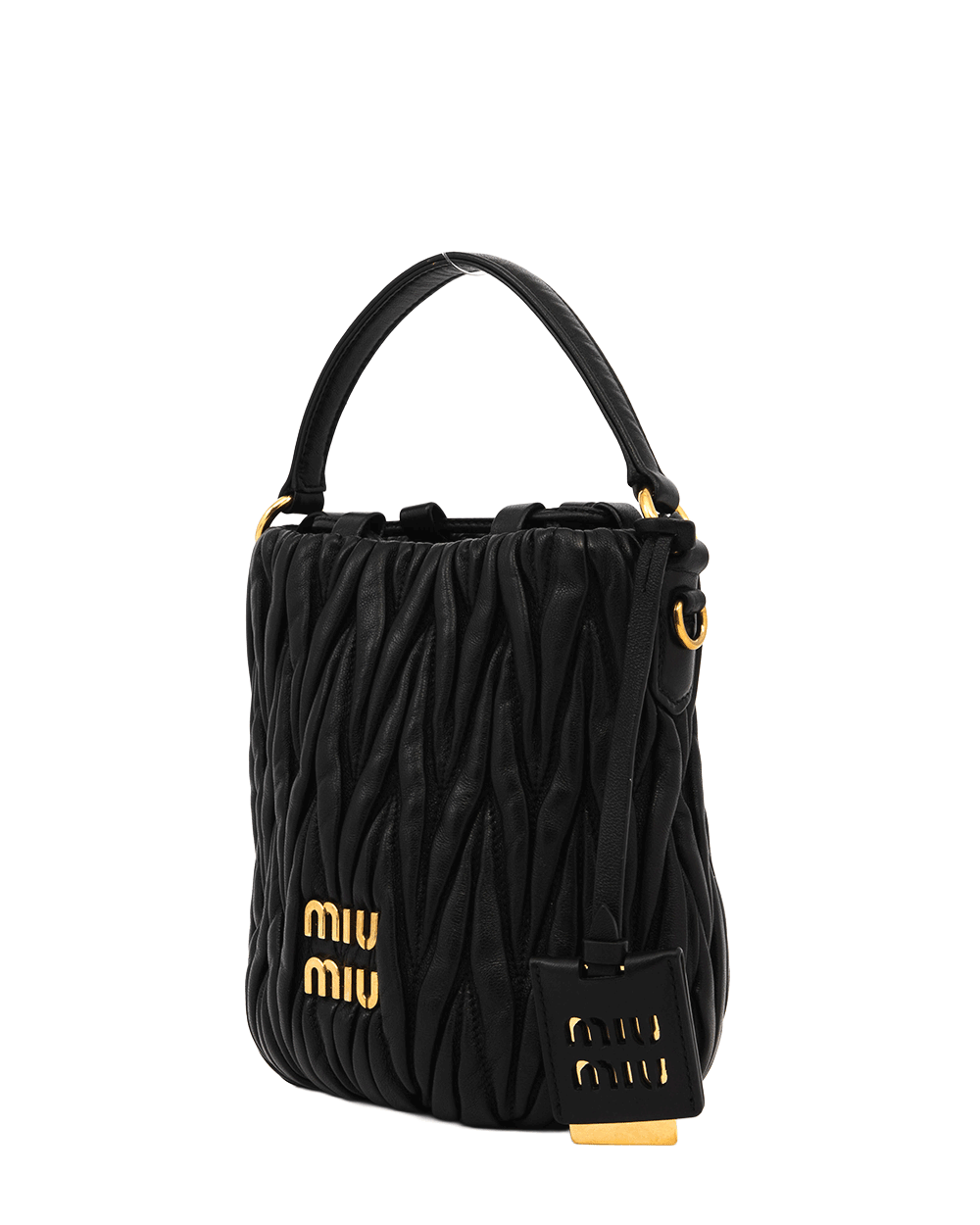 61 MIU MIU BUCKET BAG MINI BLACK CALF GHW 0944