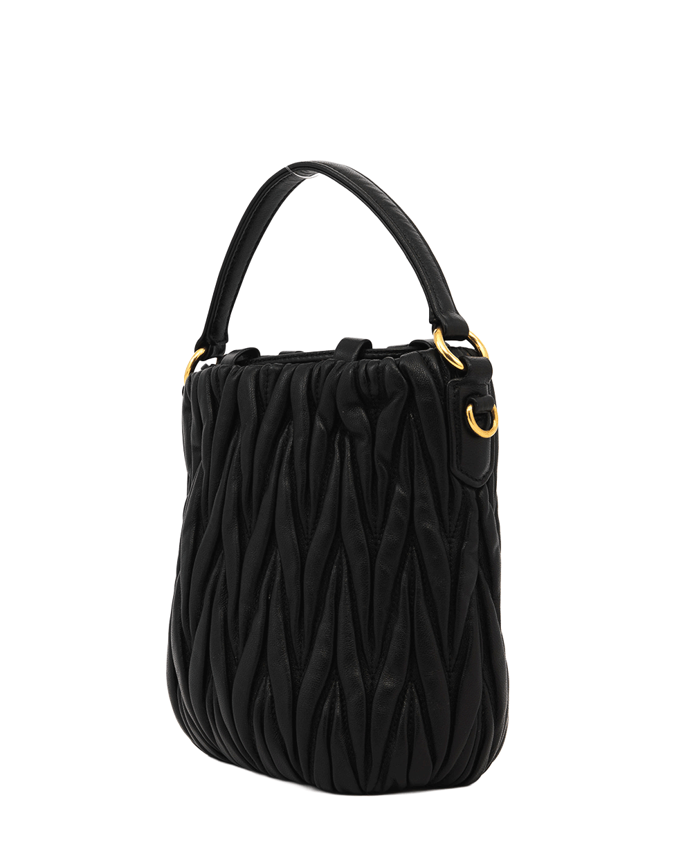 61 MIU MIU BUCKET BAG MINI BLACK CALF GHW 0945