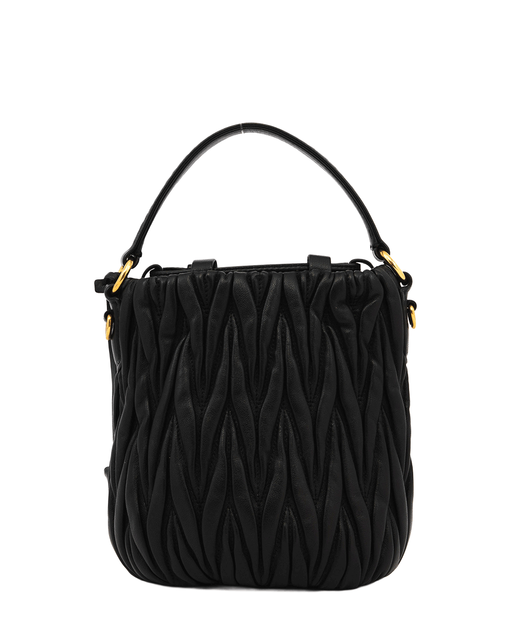 61 MIU MIU BUCKET BAG MINI BLACK CALF GHW 0946