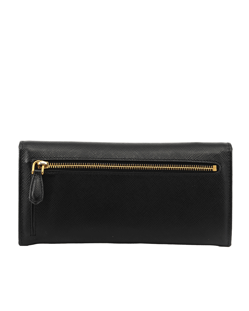 61 PRADA BI FOLD WALLET LONG BLACK SAFFIANO GHW 0951