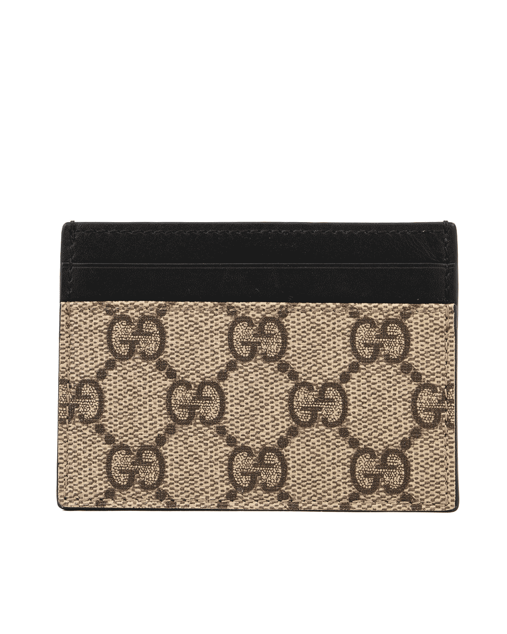 62 GUCCI CARD SLOT SHORT BLACK BROWN GG MONOGRAM CANVAS 119775 2134 1093