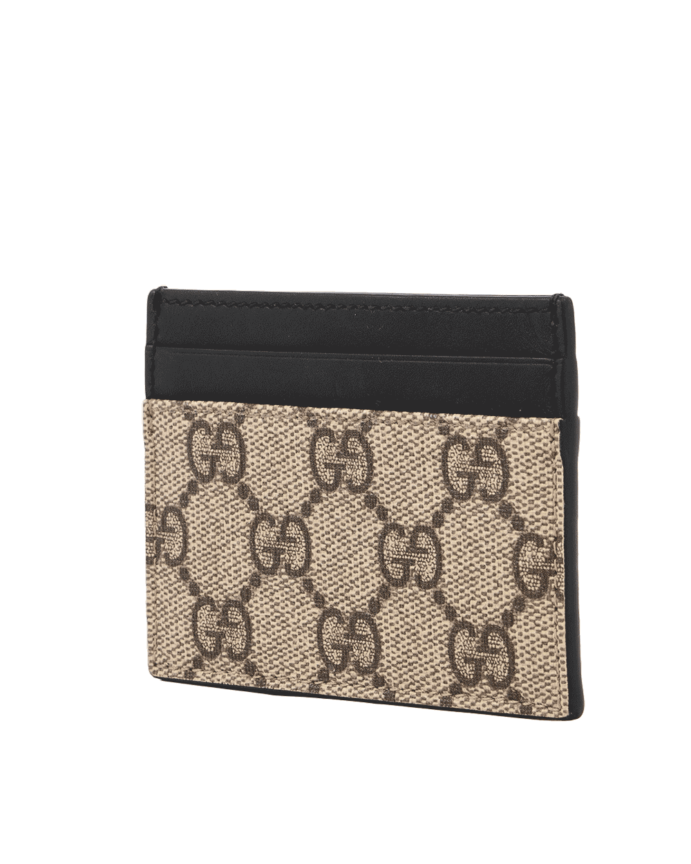 62 GUCCI CARD SLOT SHORT BLACK BROWN GG MONOGRAM CANVAS 119775 2134 1095