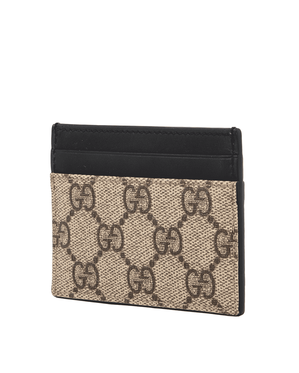 62 GUCCI CARD SLOT SHORT BLACK BROWN GG MONOGRAM CANVAS 119775 2134 1096