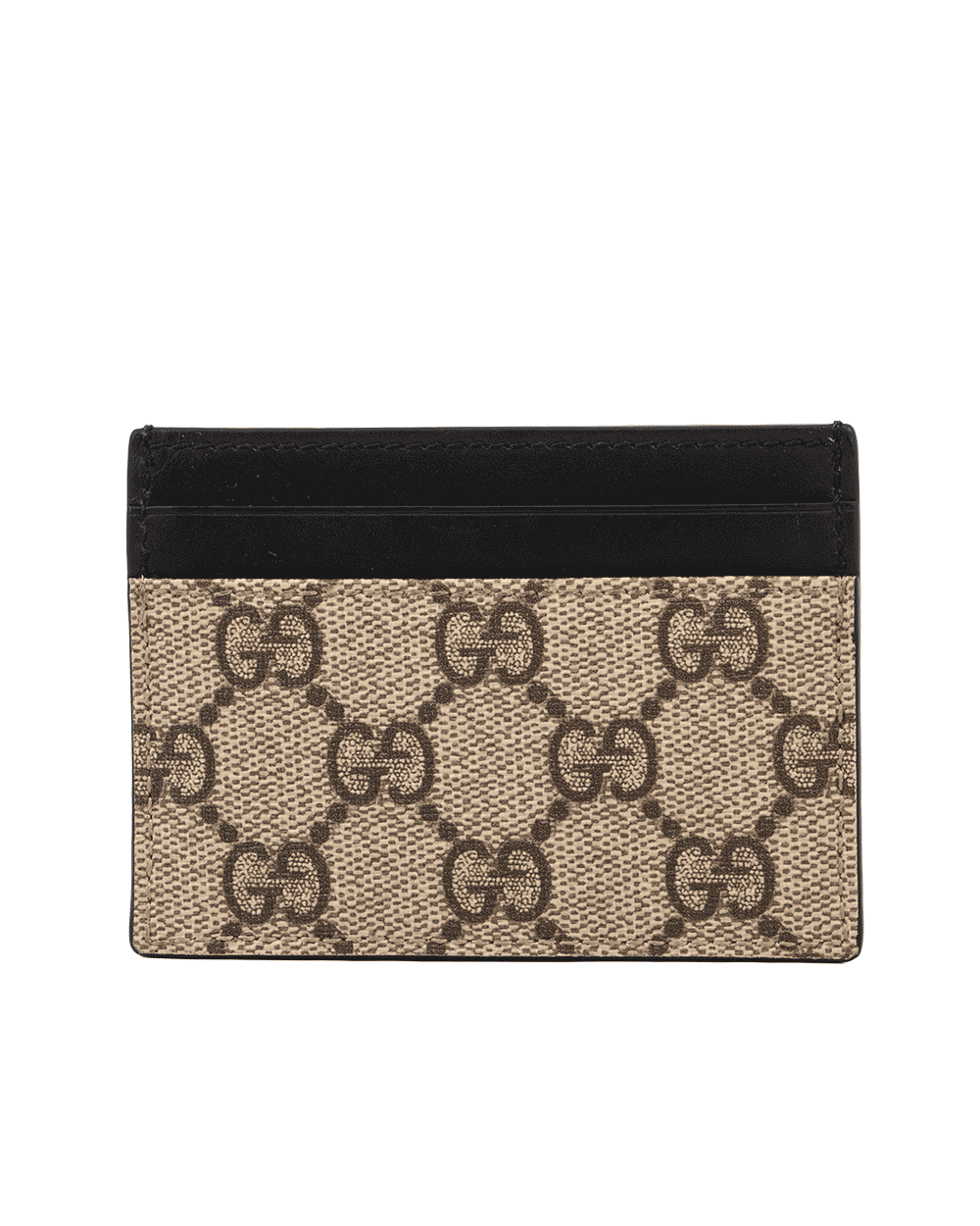 62 GUCCI CARD SLOT SHORT BLACK BROWN GG MONOGRAM CANVAS 119775 2134 1097