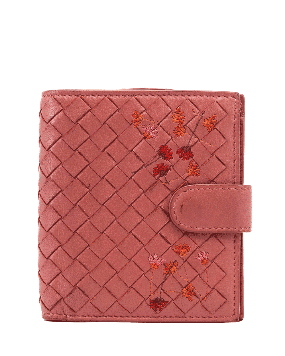 63 BOTTEGA BIFOLD ZIP WALLET SHORT PINK FLOWER CALF RSHW S01087151F 1014