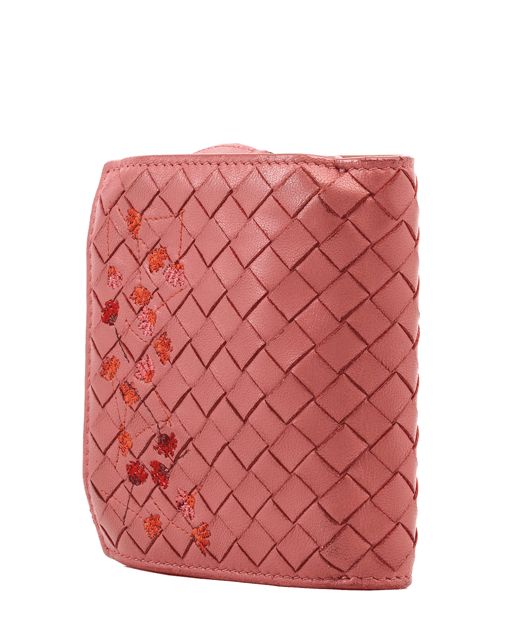 63 BOTTEGA BIFOLD ZIP WALLET SHORT PINK FLOWER CALF RSHW S01087151F 1016