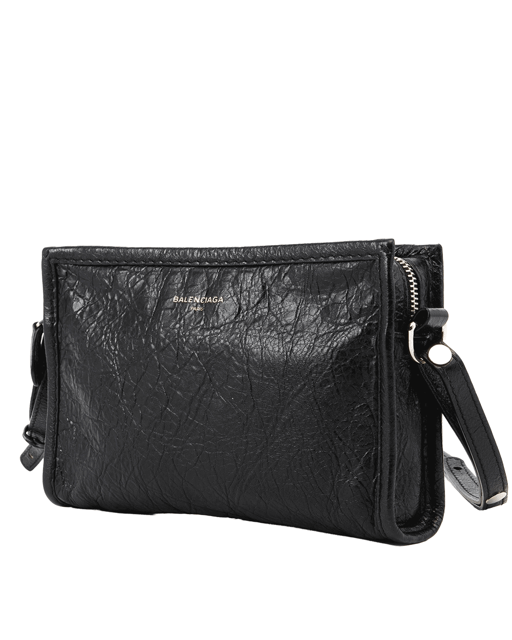 64 BALENCIAGA SHOLDER BAG POCHETTE BLACK CALF SHW 0629