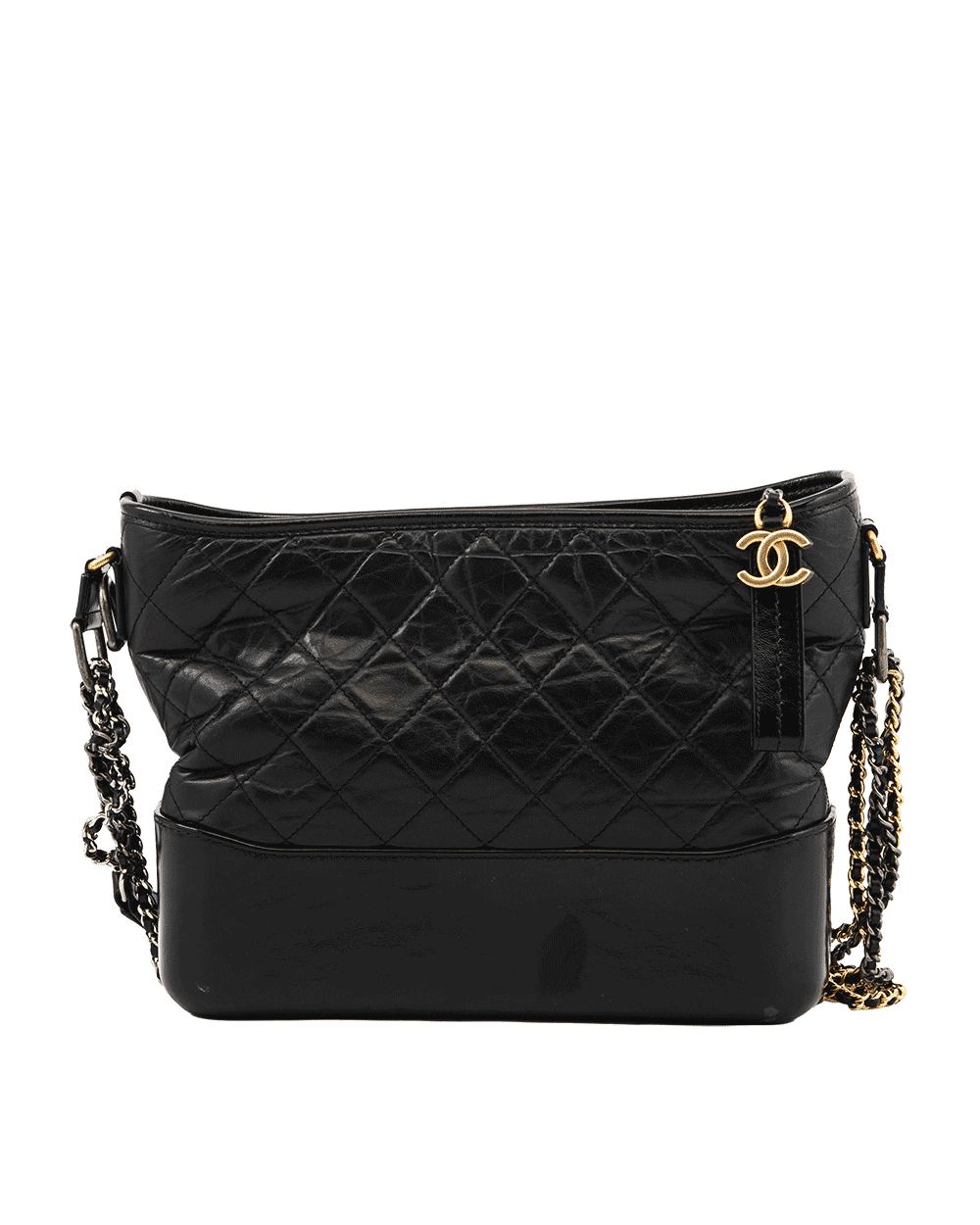 64 CHANEL GABRIELLE MEDIUM BLACK LAMB RGHW 25450684 0480