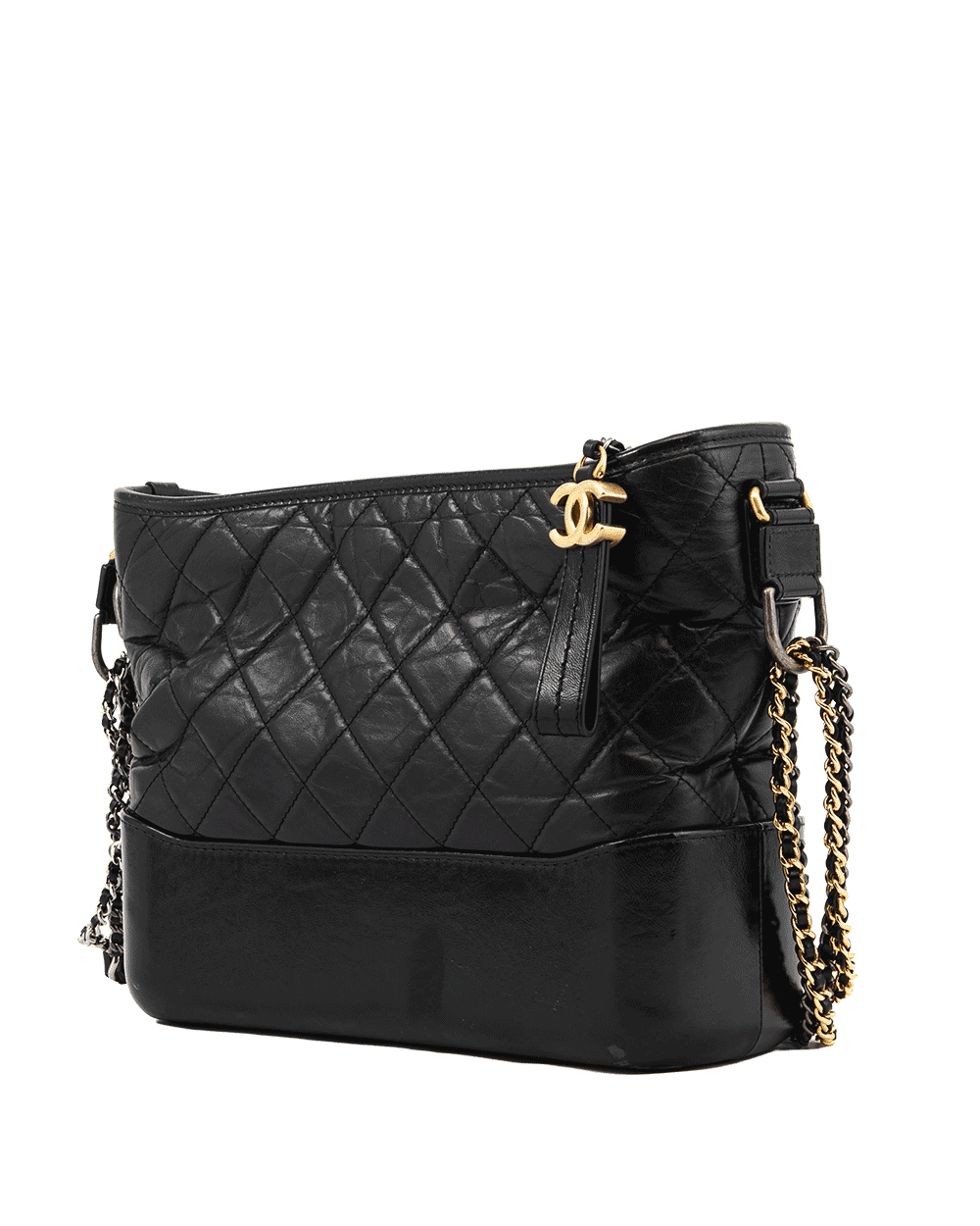 64 CHANEL GABRIELLE MEDIUM BLACK LAMB RGHW 25450684 0482