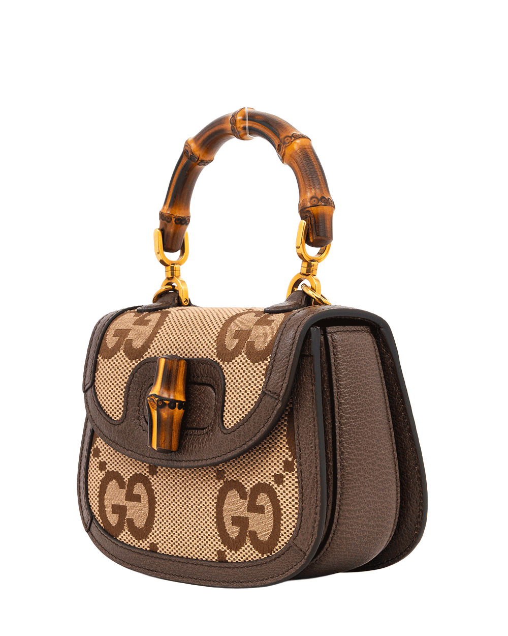 64 NEW GUCCI BAMBOO 1947 MINI BROWN JUMBO GG MONOGRAM GHW 686864 486628 0465